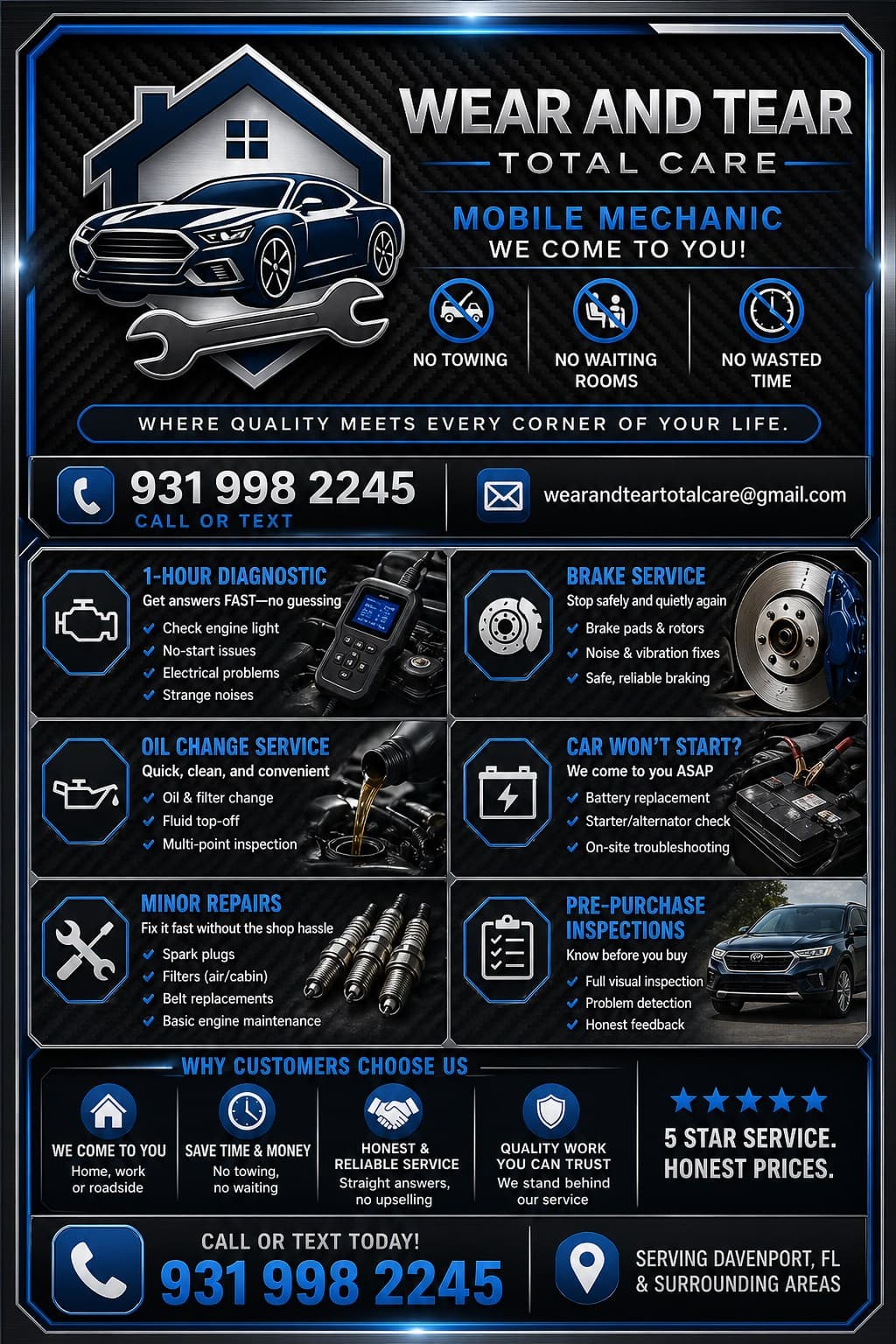 Wear and Tear Total Care — services, pricing and contact